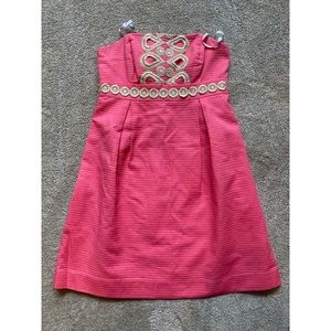 Lily Pulitzer || strapless dress with gold detail